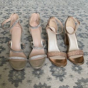 Set of 2 Formal Heels Gold and Rose Gold size 8.5